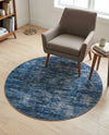Sahara Essence Collection Area Rug - Oasis (Blue) Round Blue  lifestyle 77