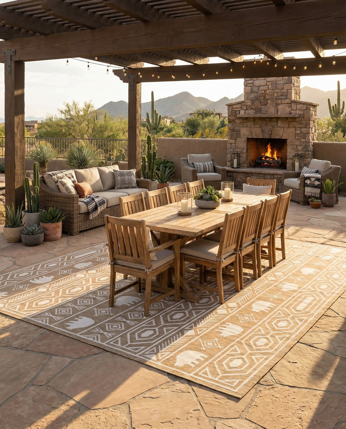 Mesa Oasis Rugs Collection Area Rug - Sundown Square Taupe  lifestyle 50