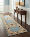 Versailles Elegance Collection Area Rug -  Louveciennes (Light Blue) Runner Light Blue  lifestyle 90