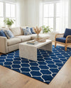 Trellis Mosaic Collection Area Rug -  Pergolatown (Navy Blue) Rectangle Navy Blue  lifestyle 11