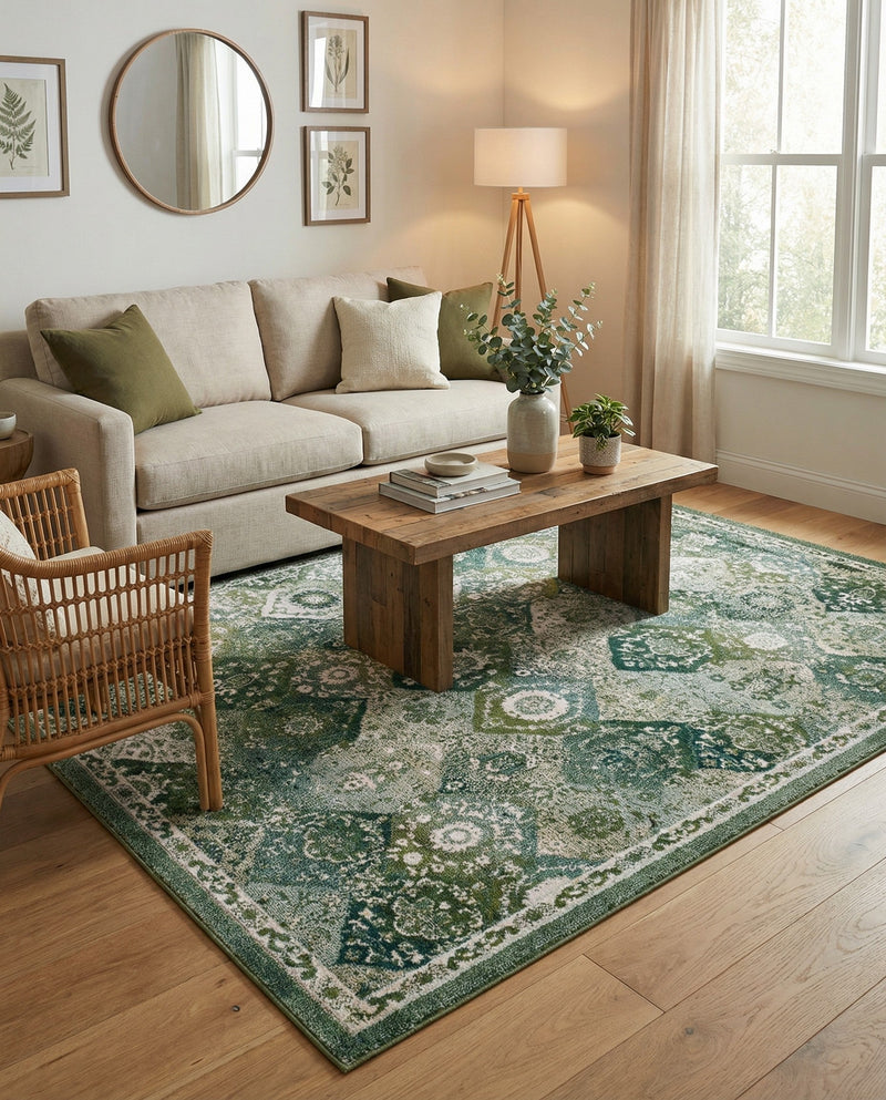 Brighton Terrace Collection Area Rug -  Rottingdean (Green) Rectangle Green  lifestyle 16
