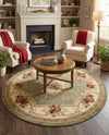 Versailles Elegance Collection Area Rug -  Louveciennes (Green) Round Green  lifestyle 42