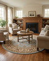 Jaipur Elegance Collection Area Rug -  Nahargarh (Light Blue) Round Light Blue  lifestyle 26
