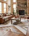 Desert Modern Eco Rug Series Collection Area Rug -  Zion Rectangle Ivory  lifestyle 16