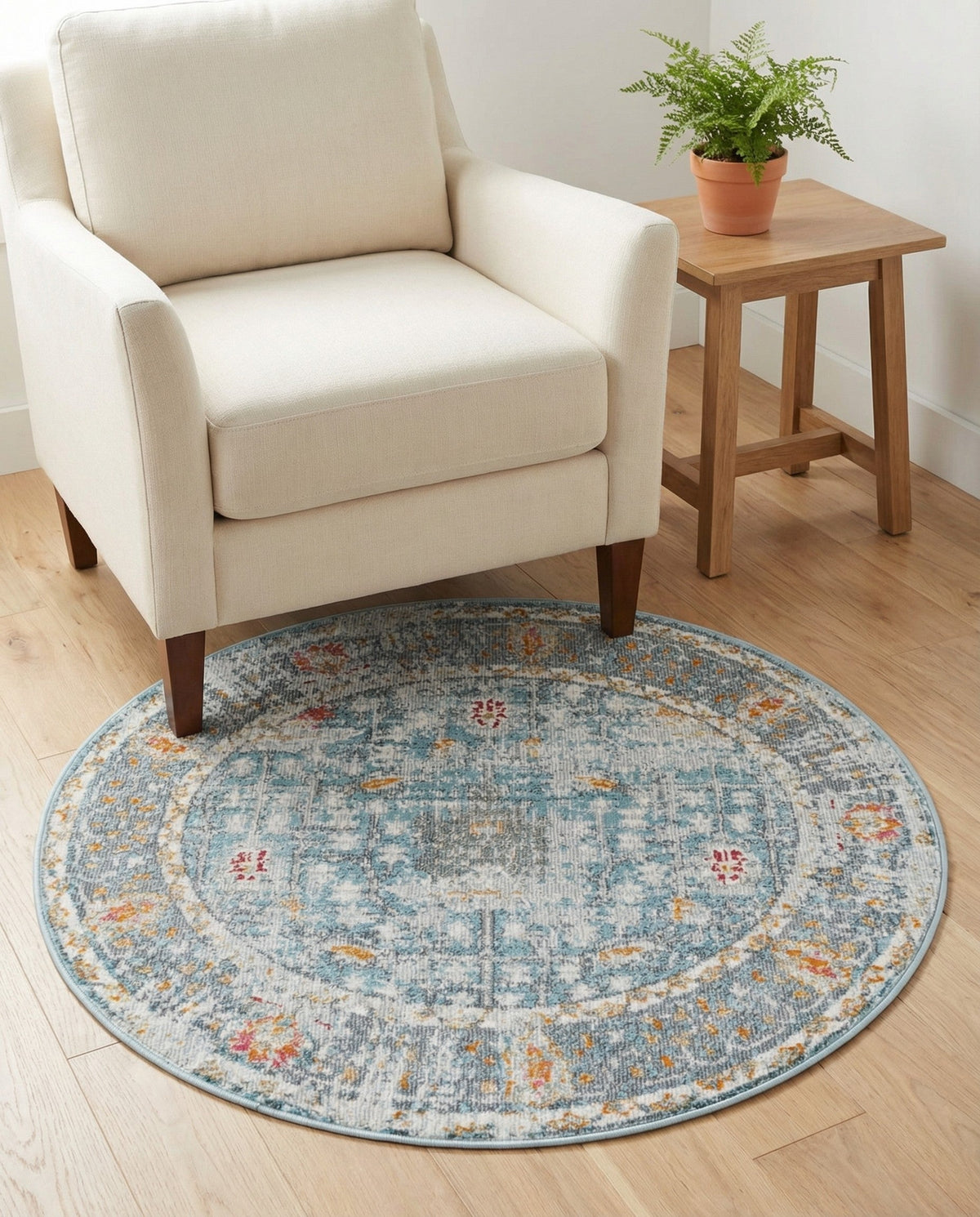 Arcadia Rugs Collection Area Rug -  Olympus Round Blue  lifestyle 129