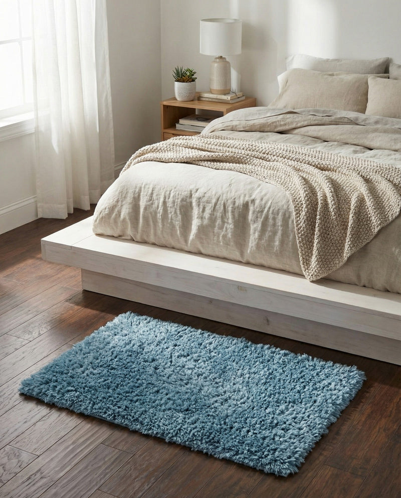 Eternal Plush Oasis Collection Area Rug -  Tranquility (Aegean Blue) Rectangle Aegean Blue  lifestyle 12