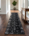 Riviera Elegance Collection Area Rug - Antibes (Black) Runner Black  lifestyle 59