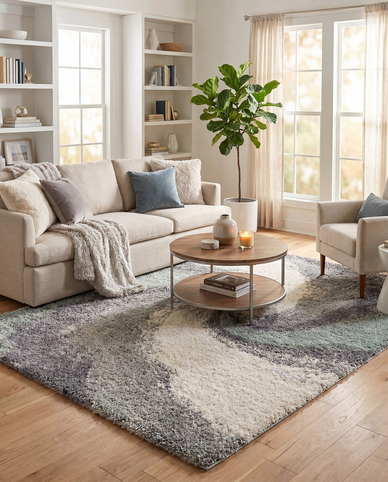 Cozy Haven Shag Collection Area Rug -  Oasis Rectangle Sage Green  lifestyle 53