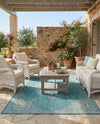Patio Heritage Collection Area Rug -  Charleston (Light Aqua) Rectangle Light Aqua  lifestyle 7