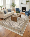 Persian Elegance Collection Area Rug -  Zanjan Rectangle Ivory  lifestyle 11