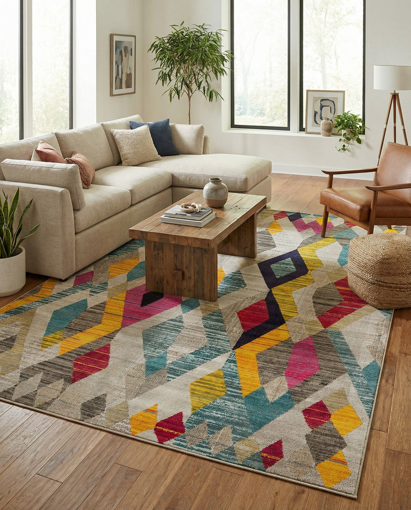 Sedona Vista Collection Area Rug -  Pricklypear Rectangle Multi  lifestyle 7