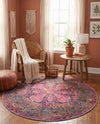 Maranta Collection Area Rug - Paramaribo Round Pink  lifestyle 51