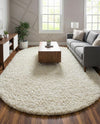 Plush Oasis Collection Area Rug - Serenity (Pure Ivory) Oval Pure Ivory  lifestyle 52