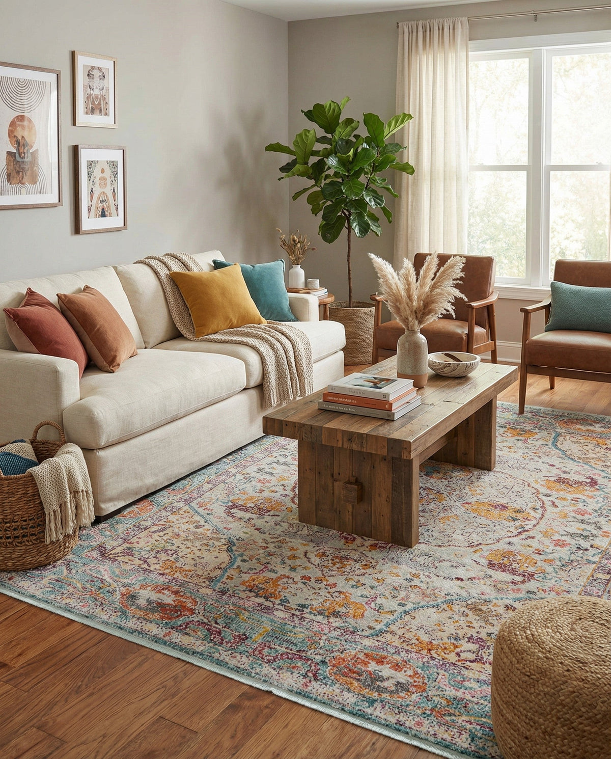 Caribbean Breeze Collection Area Rug -  Xcalak Square Light Blue  lifestyle 135