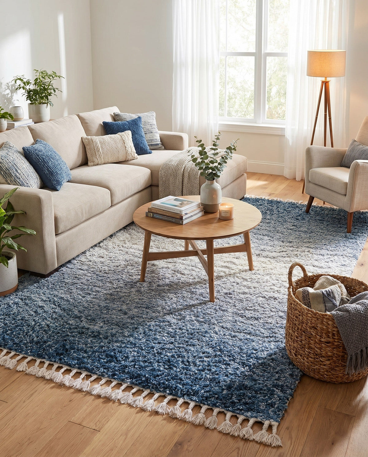 Cozy Cove Shag Collection Area Rug -  Lagoon Rectangle Blue  lifestyle 29