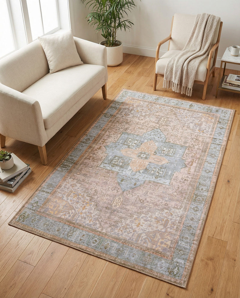 Heritage Elegance Collection Area Rug -  Windsor (Light Brown) Rectangle Light Brown  lifestyle 8