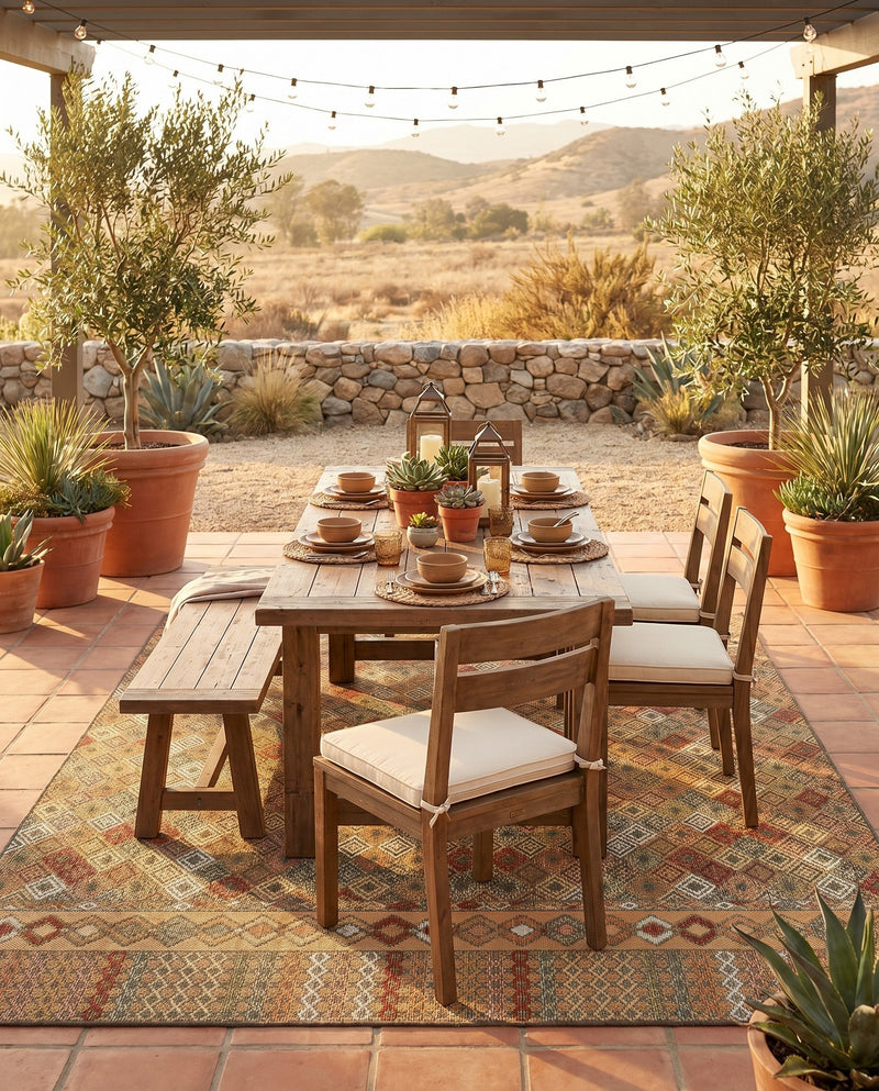 Coastal Terrace Collection Area Rug -  Pelican Rectangle Multi  lifestyle 6