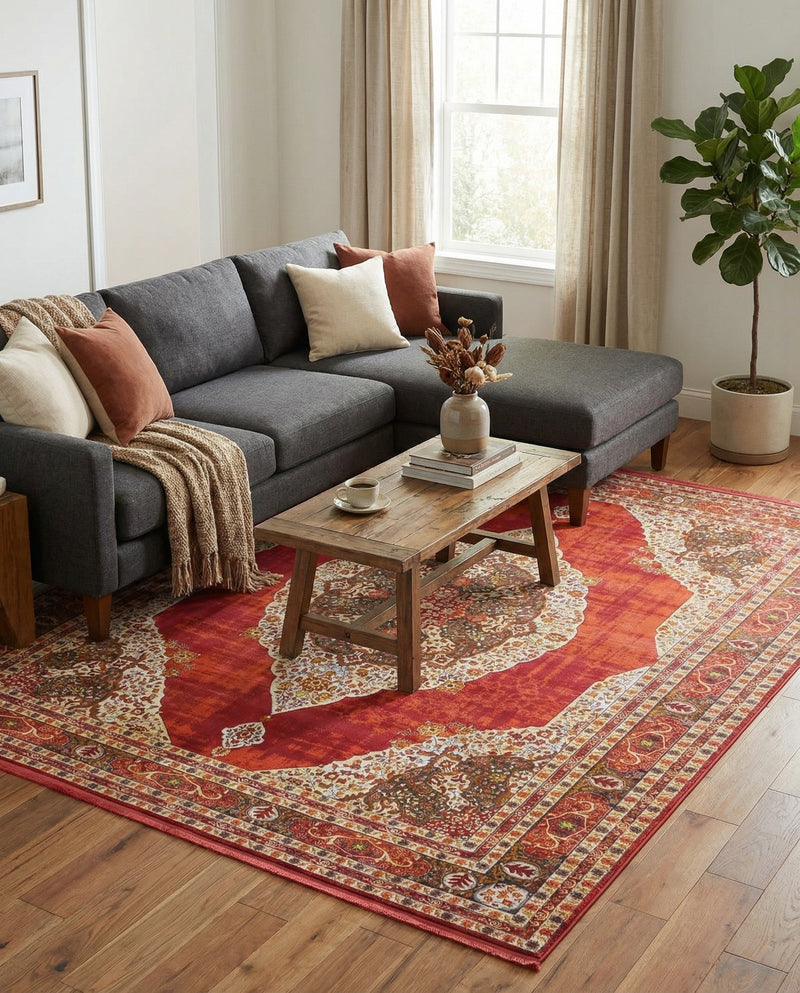 Caribbean Breeze Collection Area Rug -  Windward Rectangle Red  lifestyle 52