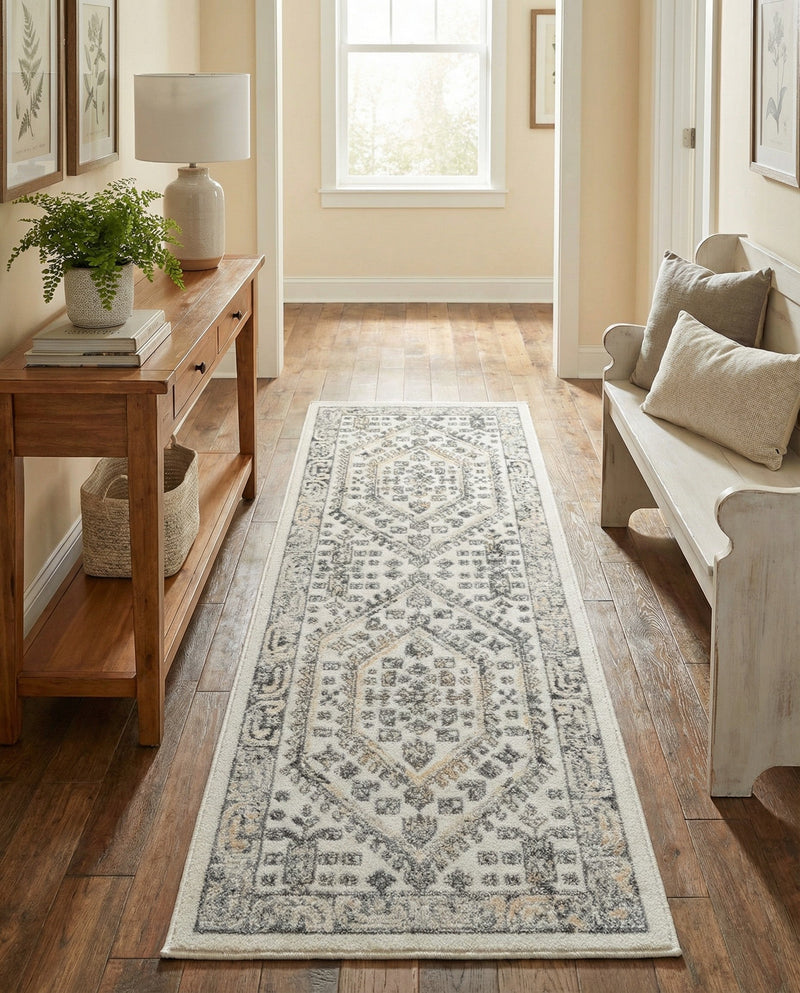 Adriana Terrace Collection Area Rug - Capri (Ivory) Runner Ivory  lifestyle 80