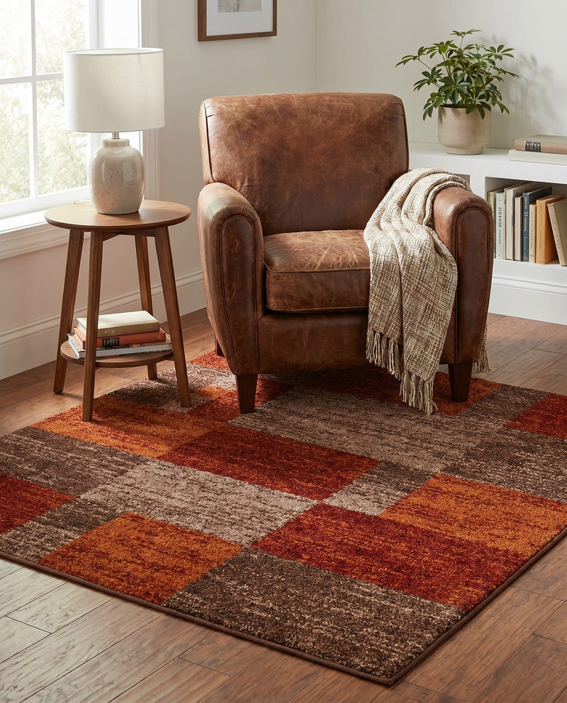 Autumn Meadow Collection Area Rug -  Sycamoreside (Multi) Square Multi  lifestyle 45