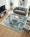 Riviera Elegance Collection Area Rug -  Menton (Turquoise) Square Turquoise  lifestyle 55