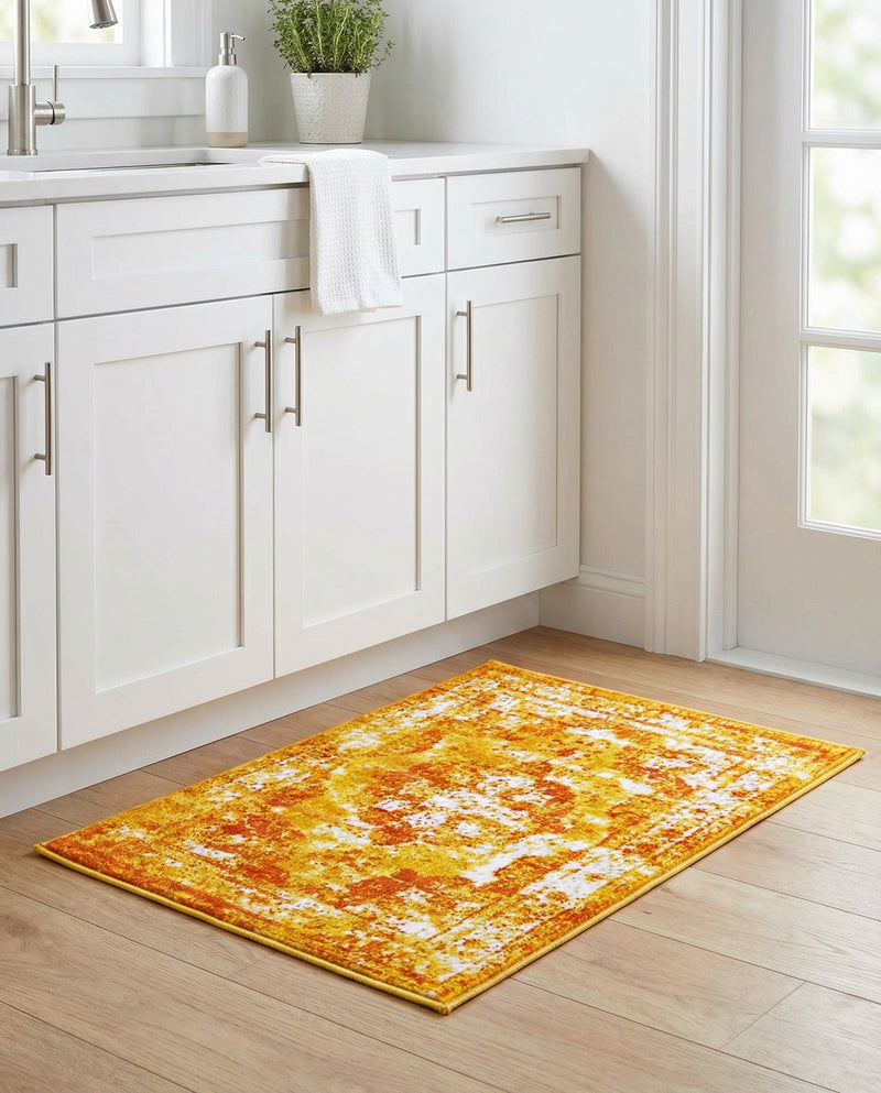 Riviera Elegance Collection Area Rug -  Menton (Orange) Rectangle Orange  lifestyle 31
