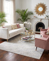 Hollywood Luxe Collection Area Rug -  Rodeo Rectangle White Silver  lifestyle 17