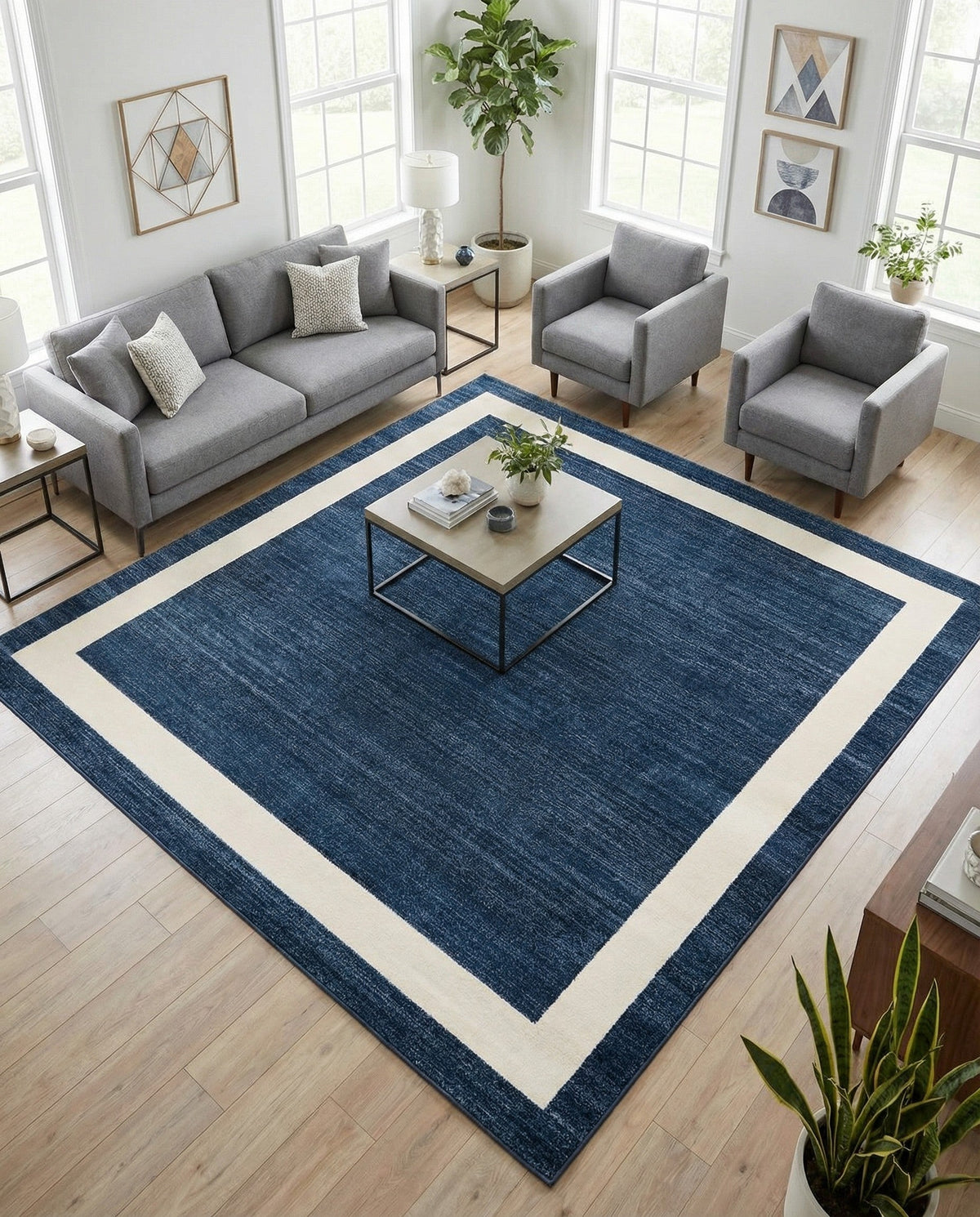 Studio Haven Collection Area Rug -  Alcove (Navy Blue) Square Navy Blue  lifestyle 58