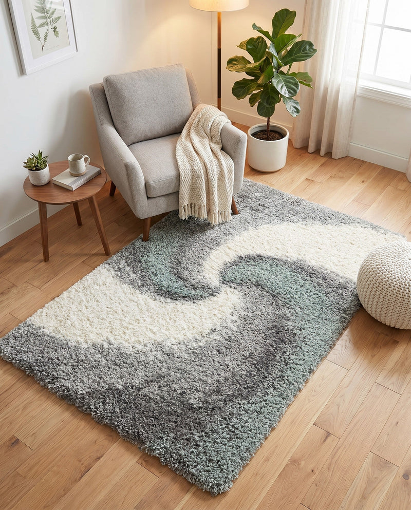 Cozy Haven Shag Collection Area Rug -  Oasis Rectangle Sage Green  lifestyle 59