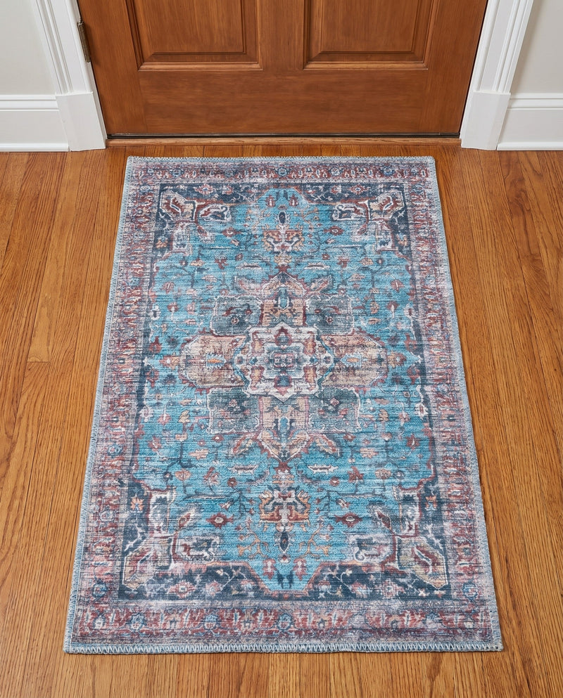 Zahara Oasis Collection Area Rug -  Casablanca Rectangle Blue  lifestyle 10