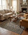 Isfahan Elegance Collection Area Rug - Naghsh-e Jahan (Gray) Rectangle Gray  lifestyle 6