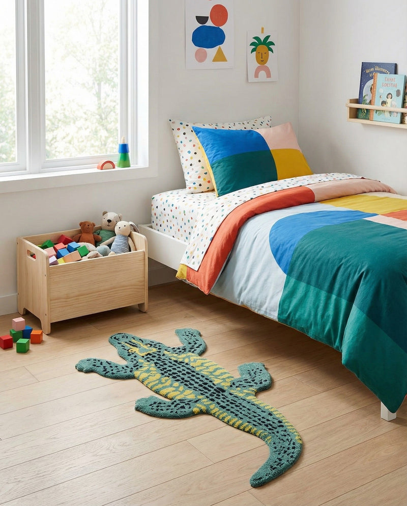 Whimsy Wonders Wool Collection Area Rug -  Bayou Rectangle Green  lifestyle 7