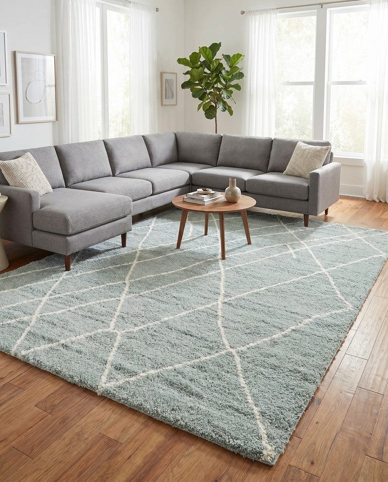 Cozy Haven Shag Collection Area Rug - Serenity (Sage Green) Rectangle Sage Green  lifestyle 16