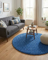 Plush Oasis Collection Area Rug - Serenity (Periwinkle Blue) Round Periwinkle Blue  lifestyle 37