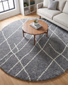 Cozy Haven Shag Collection Area Rug - Serenity (Pebble Gray) Round Pebble Gray  lifestyle 64