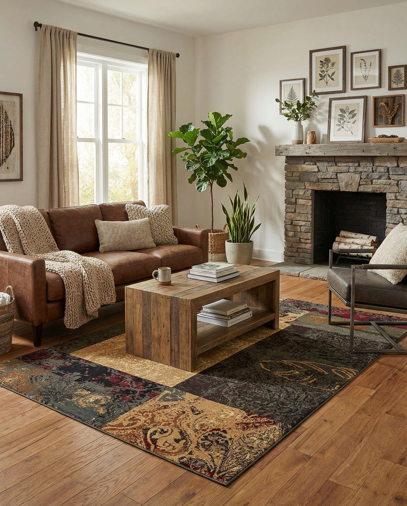 Bistro Lounge Collection Area Rug -  Lungo Rectangle Beige  lifestyle 22