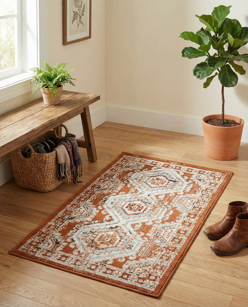 Savannah Elegance Collection Area Rug -  Tybee (Terracotta) Rectangle Terracotta  lifestyle 33