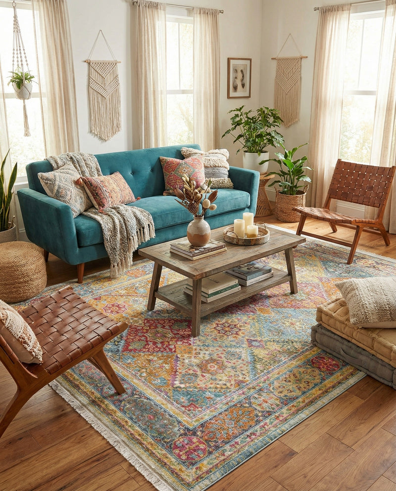 Caribbean Breeze Collection Area Rug -  Grenada Rectangle Multi  lifestyle 32