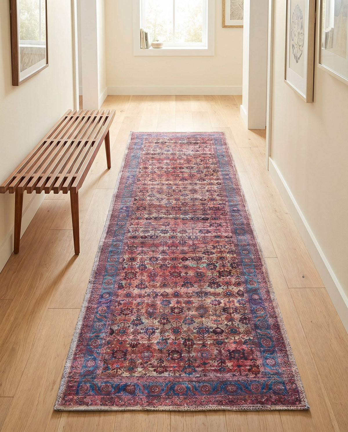 Zahara Oasis Collection Area Rug -  Meknes Runner Antique Pink  lifestyle 103