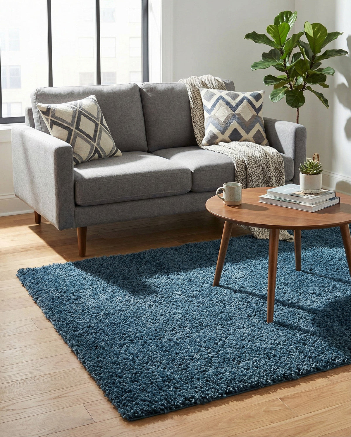 Alpine Plush Collection Area Rug -  Cortina (Marine Blue) Rectangle Marine Blue  lifestyle 4