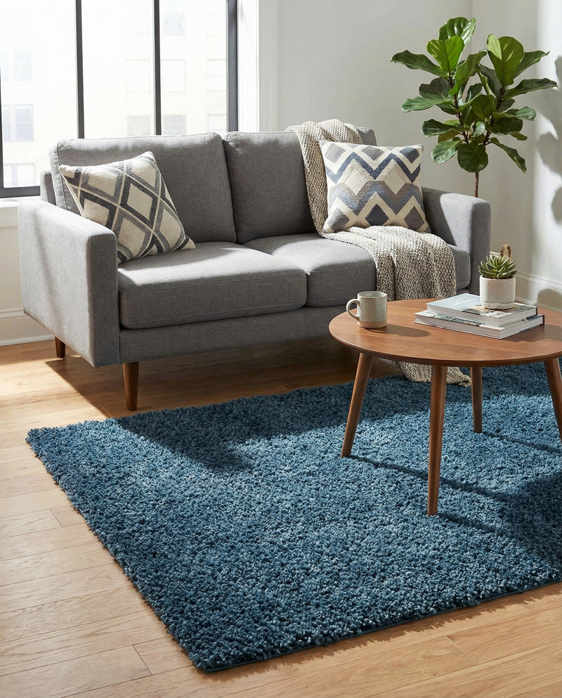Alpine Plush Collection Area Rug -  Cortina (Marine Blue) Rectangle Marine Blue  lifestyle 4