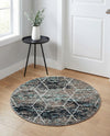 Trellis Mosaic Collection Area Rug - Arborville (Blue Multi) Round Blue Multi  lifestyle 78