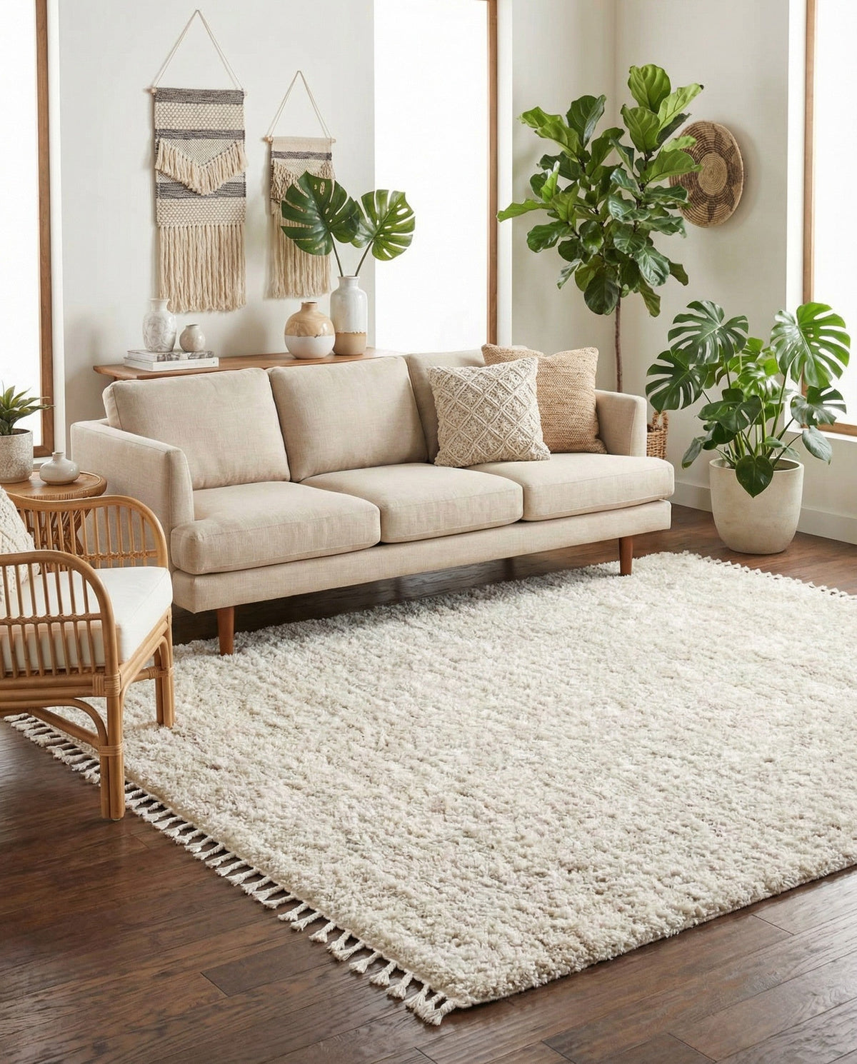 Cozy Cove Shag Collection Area Rug -  Harbor Square Ivory  lifestyle 105