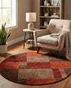 Autumn Meadow Collection Area Rug -  Sycamoreside (Multi) Round Multi  lifestyle 48