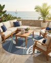 Seaside Haven Rugs Collection Area Rug - Harbor Round Navy Blue  lifestyle 22