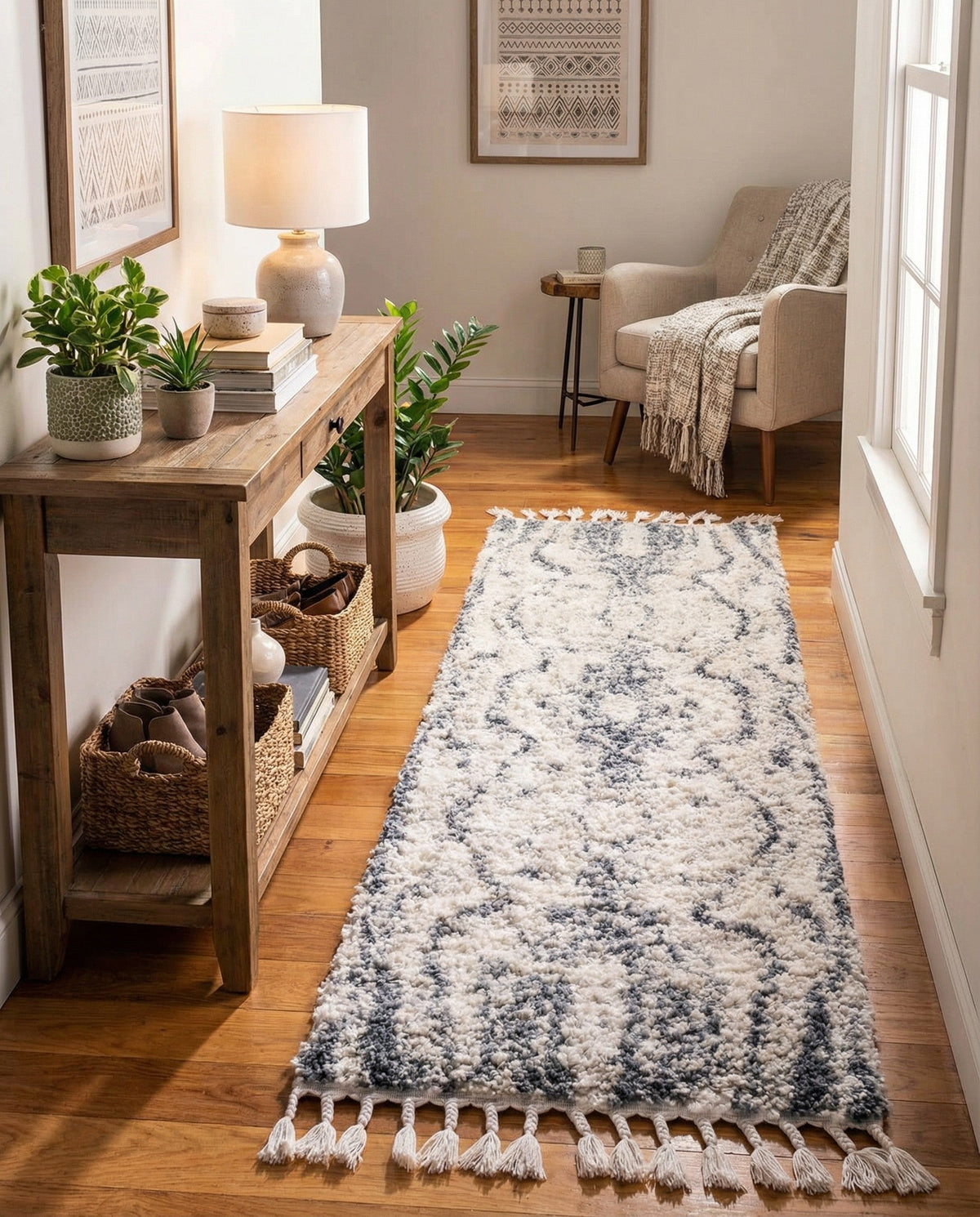 Cozy Cove Shag Collection Area Rug -  Seabreeze Runner Gray  lifestyle 67