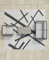 Urban Terrace Collection Area Rug -  Bowery Square Black and White  lifestyle 51
