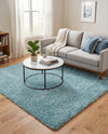 Alpine Plush Collection Area Rug -  Cortina (Aqua) Square Aqua  lifestyle 54