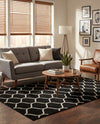 Trellis Mosaic Collection Area Rug -  Pergolatown (Black) Rectangle Black  lifestyle 17