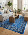 Isfahan Elegance Collection Area Rug - Naghsh-e Jahan (Dark Blue) Rectangle Dark Blue  lifestyle 29